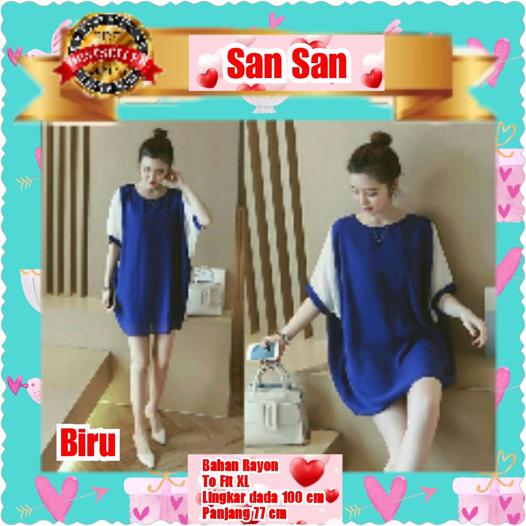 SAN SAN / BLOUSE / BIRU ELEKTRIK / MERAH / TERPOPULER / TERLARIS / TERMURAH