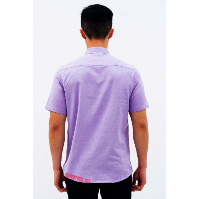 KEMEJA POLOS LENGAN PENDEK PRIA WARNA TERBARU UNGU LILAC