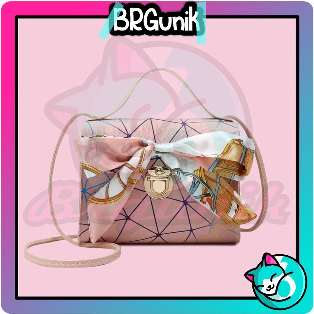 BRGUNIK Tas Selempang Geometri Wanita Top Handle Fashion W153