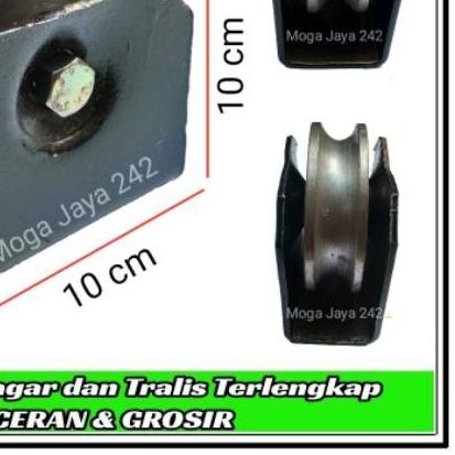 Roda pintu gerbang roda pagar super black besi as ukuran 10cm roda bubut istimewa