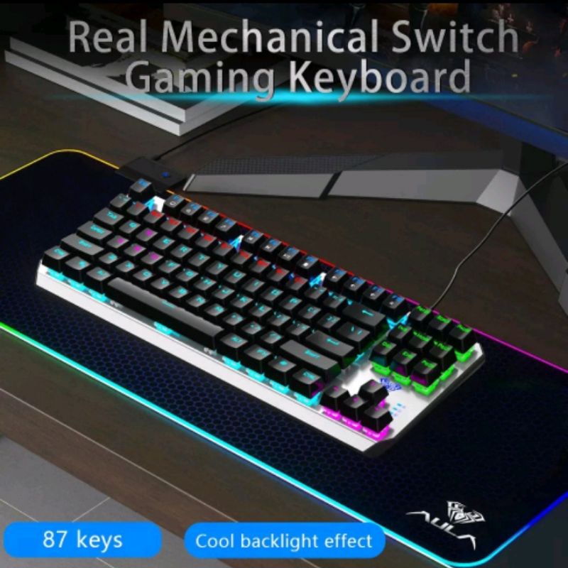 Keyboard Gaming Mechanical AULA F-2067 TKL - K-RGD Blue Switch-New RGB (aula original/ suport otg