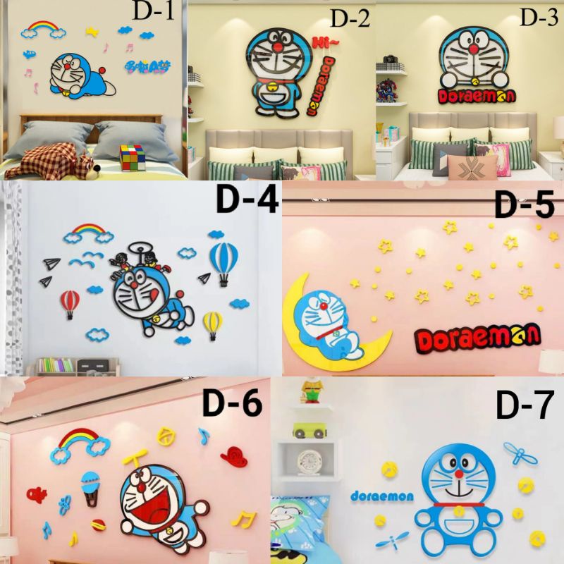 Stiker dinding akrilic Doraemon