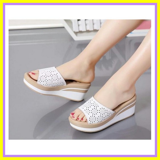 Wedges Murah Hak Tinggi Wedges Kondangan Kekinian Wanita Casual Import Selop Kerja Sepatu Wedges San