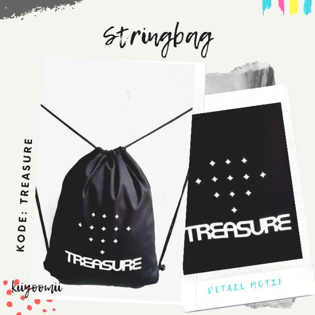 TOTEBAG / STRING BAG RANSEL SERUT SABLON TREASUREE KPOP bahan TASLAN