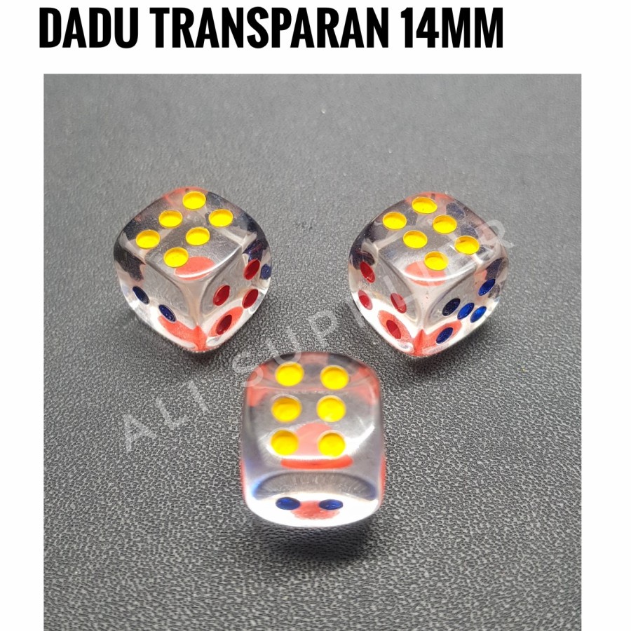 DADU PLASTIK TRANSPARAN MURAH 14mm x 14mm