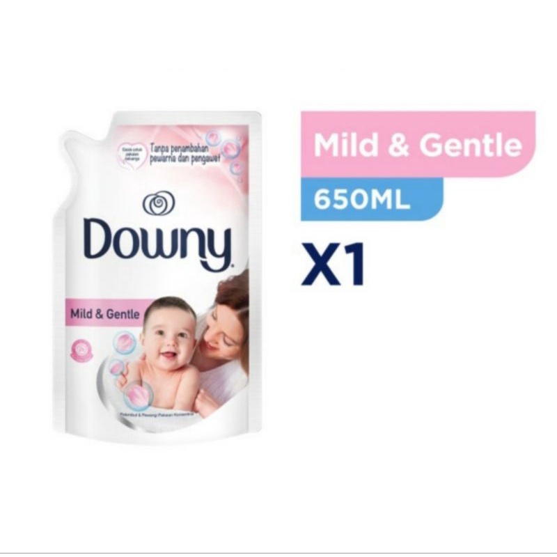 Downy Pewangi Dan Pelembut Pakaian Mild & Gentle Putih 650ml