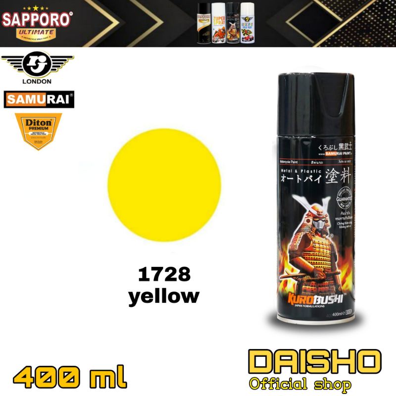 samurai paint 400cc warna yellow kuning 1728 cat semprot spray