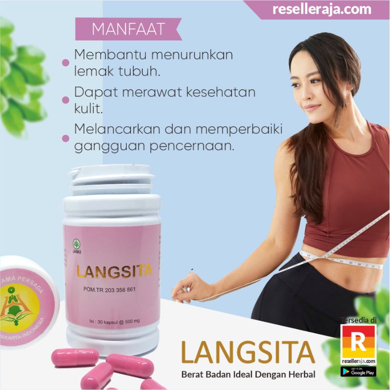 Obat Herbal Alami Menurunkan Berat Badan Pelangsing Tubuh Langsita Naturindo