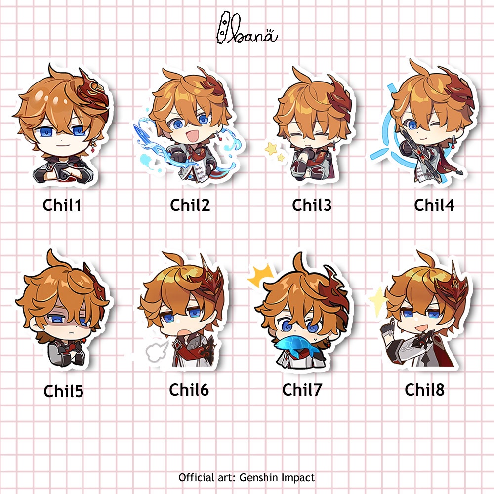 

Stiker Genshin Impact CHILDE TARTAGLIA Sticker Vinyl Waterproof Bijian | BANA
