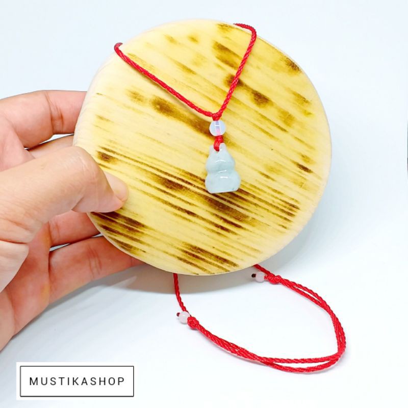 Kalung Liontin Giok Burma Hijau Asli Model Kendi