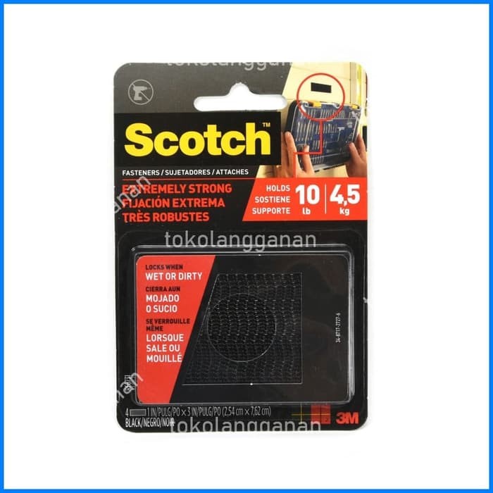 

3m Scotch Extreme Velcro Strap 2.5x7.6 Cm - Hitam bn17