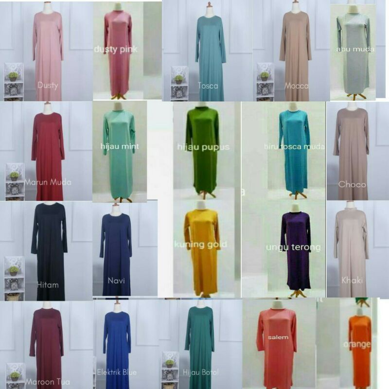 MANSET GAMIS SPANDEK LENGAN PANJANG/GAMIS SPANDEK
