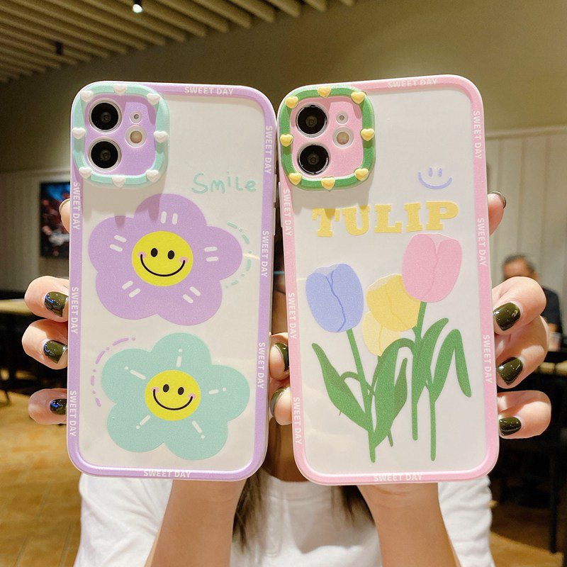 Nice！Sun Flower Soft Case OPPO A53 A33 A31 A5 A9 2020 A16 A54 A55 A74 A15 A15S A3S A52 A92 A57 A39 F1S F9 Pro A7 A5S A12 A11K F11 K3 K5 Reno 4 5 F 6 Realme C1 X XT Casing VIVO Y11 Y12 Y12i Y15 Y17 Y12S Y20 Y20S Y50 Y30 Y30i Y83 Y81 Y91C Y93