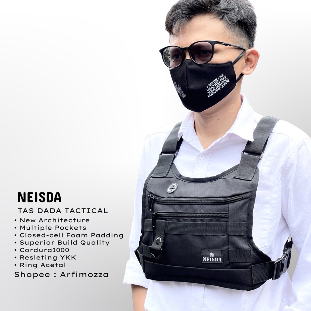 Tas Dada Rompi Pria Model Terbaru V1 Headset Original Neisda / Tas Selempang Cowok Keren Terbaru 2022