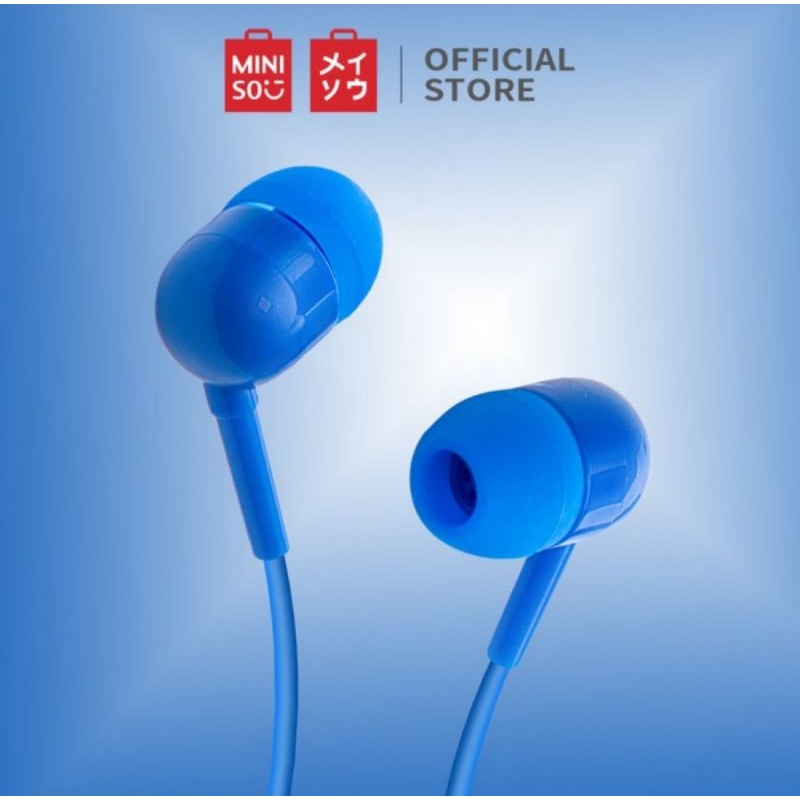 MINISO earphone earbud handphone in ear colorfull musik headset stereo - Biru Seri Kapsul