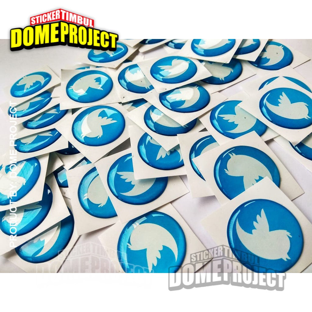 STIKER TIMBUL EMBLEM LAPTOP PC KOMPUTER 3D LOGO TWITTER STICKER AKSESORIS AESTHETIC KEREN