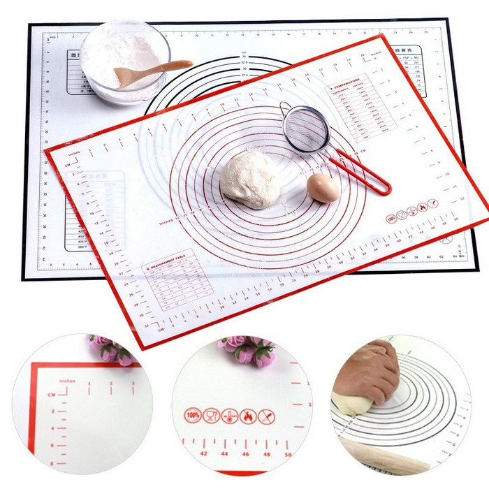 Alas Adonan Kue Fondant Silikon Tatakan Adonan Pizza Baking Mat Silicone