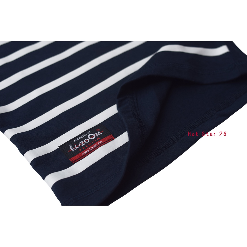 hizoom Baju Kaos Oblong Anak Laki Laki Motif Salur Stripe Umur 1-12 Tahun Bahan Katun