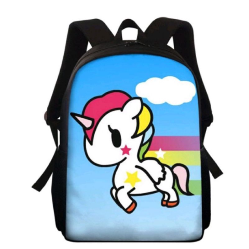 DAEYBAG-TAS RANSEL ANAK PAUD/TK/SD MOTIV PRINT KUDA PONI PELANGI