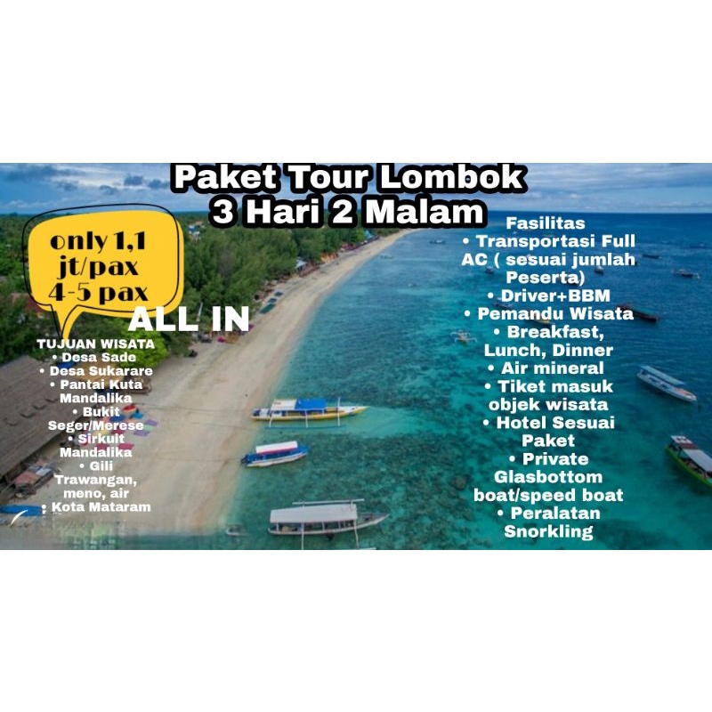 Rute perjalanan wisata Lombok selama 3 hari