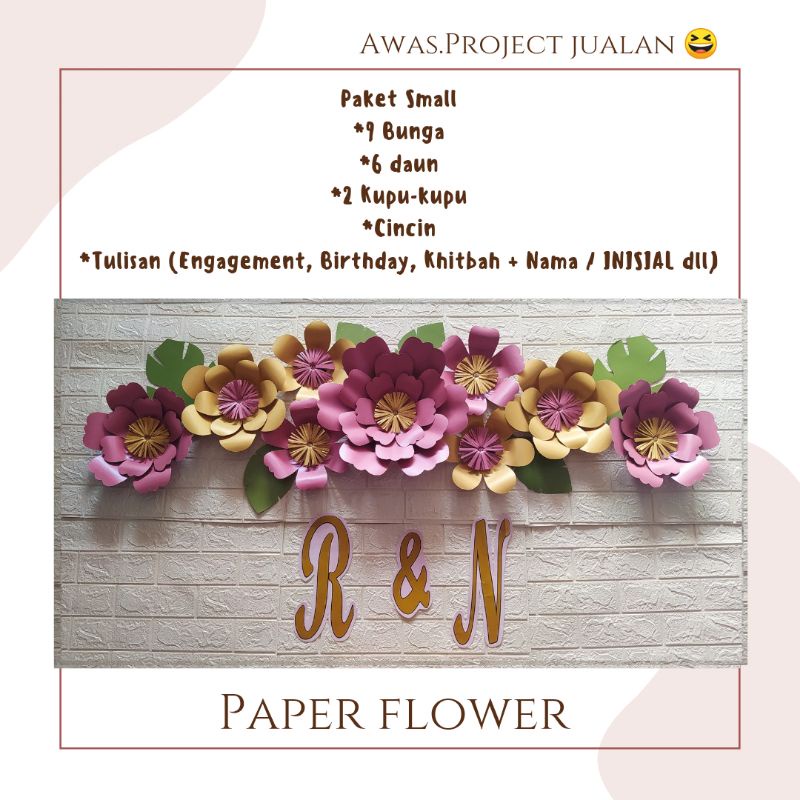 paper flower bunga kertas dekorasi bunga lamaran