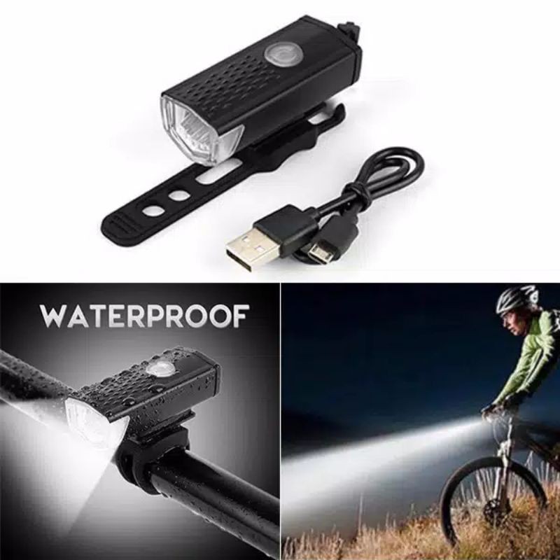 Lampu Senter Sepeda Depan LED USB Rechargeable