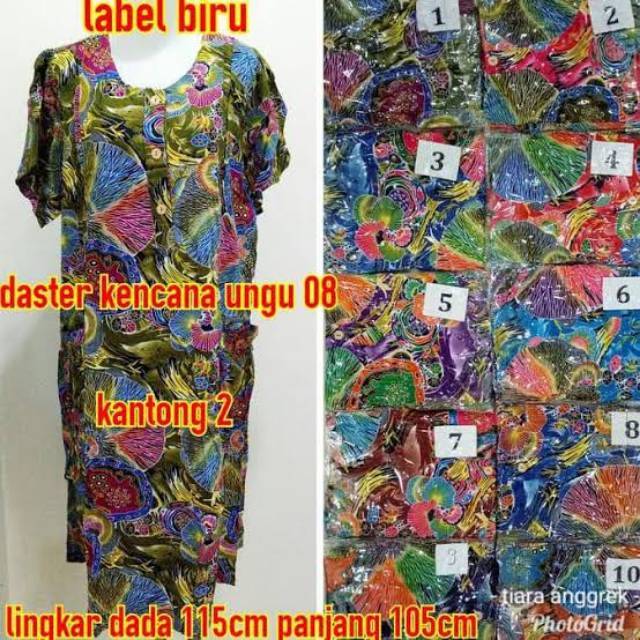 Daster Kencana Ungu 08 Asli Label Biru Murah