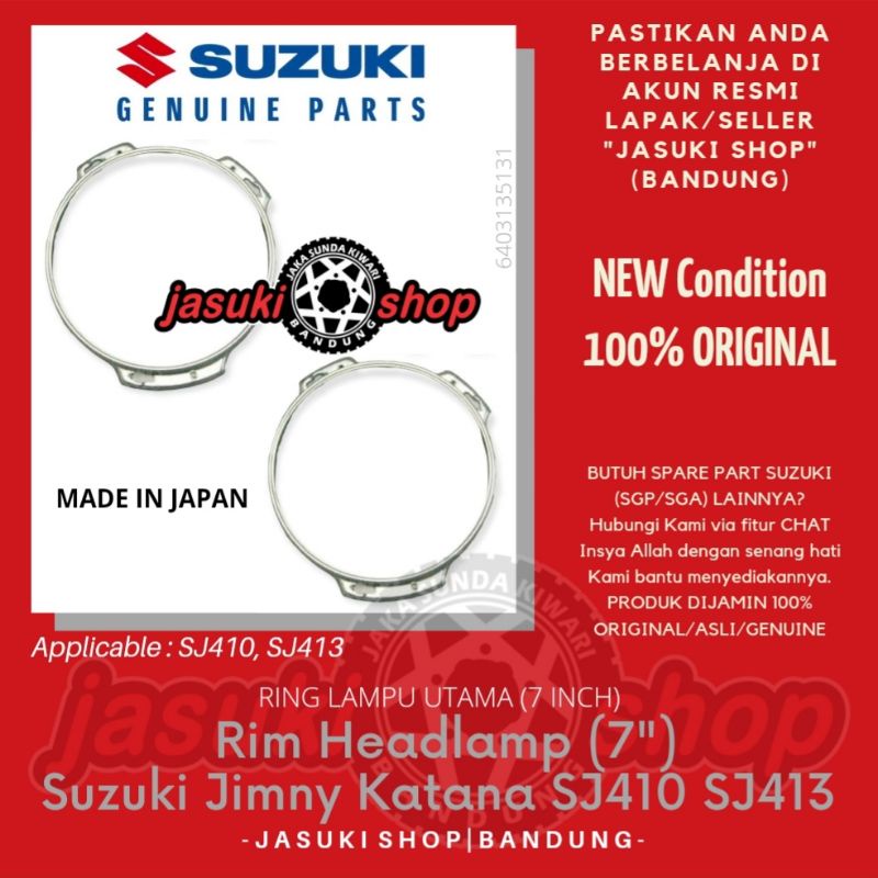 Rim Headlamp Headlight Ring Lampu Suzuki Jimny Katana Samurai SJ410 SJ413 Asli Ori Original SGP