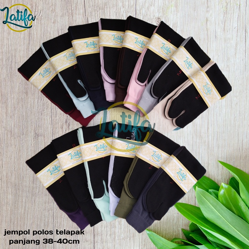 Kaos Kaki Latifa Jempol Polos Nilon Telapak Hitam Dewasa/Kaos kaki Muslimah/Kaos kaki Perempuan