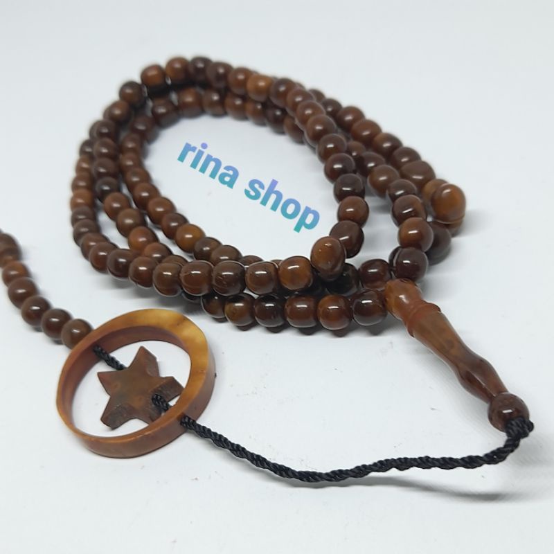 TASBIH.KAYU.KAUKA.KOKKA.BB 6MM 99BUTIR COKLAT