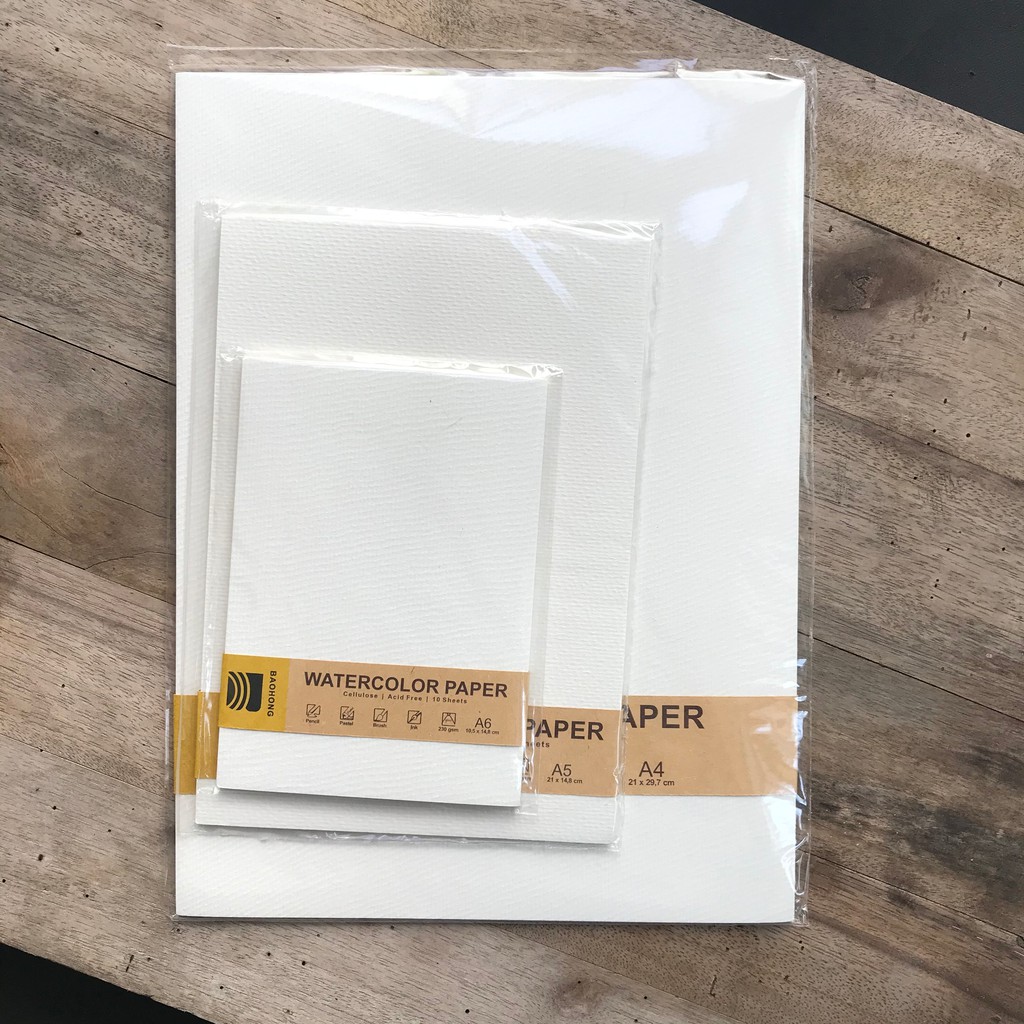 

BAOHONG Cellulose Watercolor Paper 230gsm A6/A5/A4/A3 - Kertas Cat Air