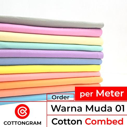 Kain kaos bahan kaos katun cotton combed 24s & 30s - muda per meter