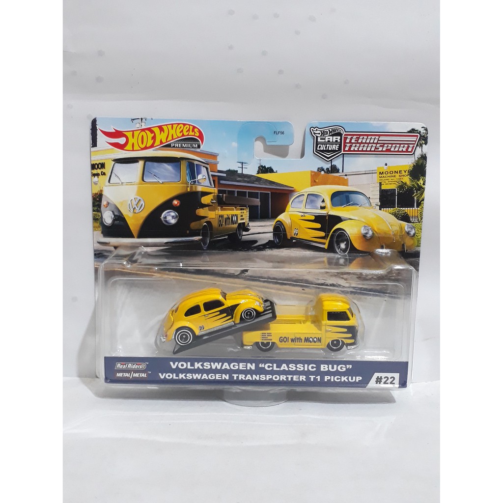 hot wheels team transport volkswagen classic bug transporter t1 moon eyes