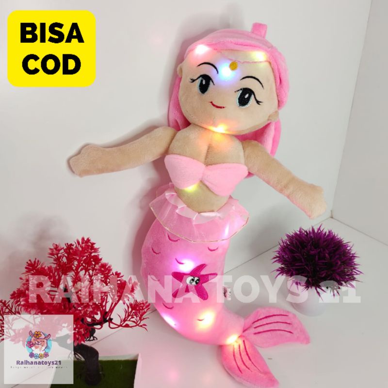 Boneka Mermaid Queen LED import, Boneka putri duyung Boneka Mermaid Ratu Queen Putri Duyung Import LED dapat Menyala Lucu dan Imut