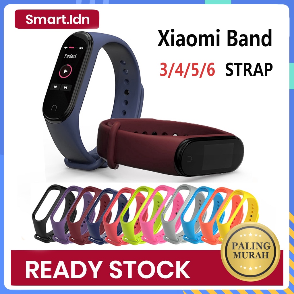 Tali Strap Xiaomi Band 3/4/5/6 Motif Polos Banyak Warna