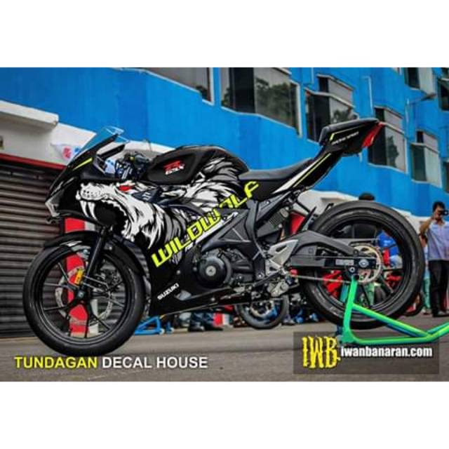 Decal Striping Stiker Suzuki GSX R150 Wild Wolf Hitam