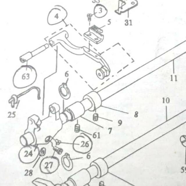 Pen Ayakan Gigi Mesin Jahit Juki DDL 229-13206 / Feed Holder Shaft