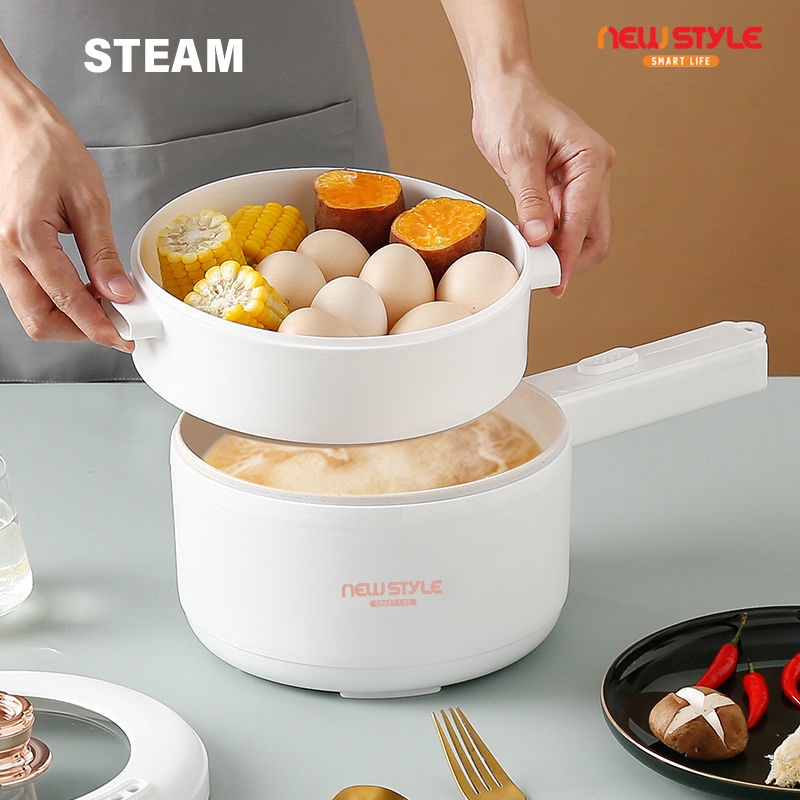Newstyle Panci Listrik Y25 Lapisan Keramik Anti-lengket Electric Pot Portable