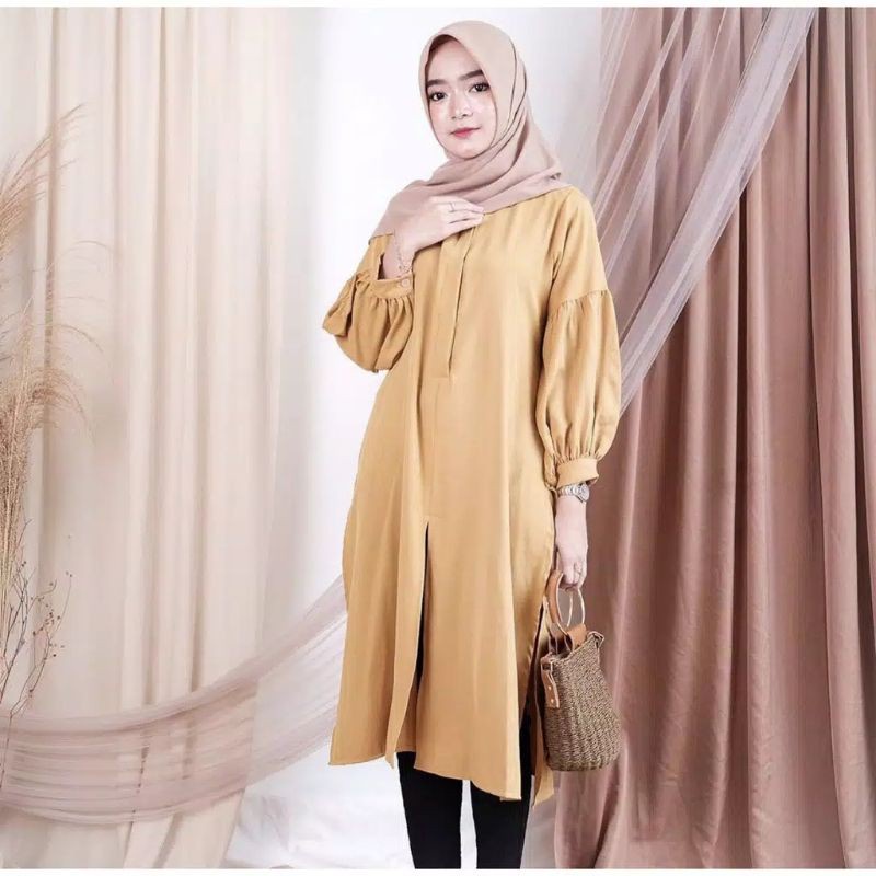 Baju Baju Imfort Wanita Nadin Plain Tunik Shakila Premium