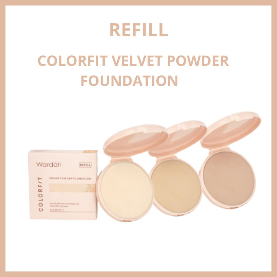 (REFILL) WARDAH COLORFIT VELVET POWDER FOUNDATION | Bedak Compact Bedak BY AILIN