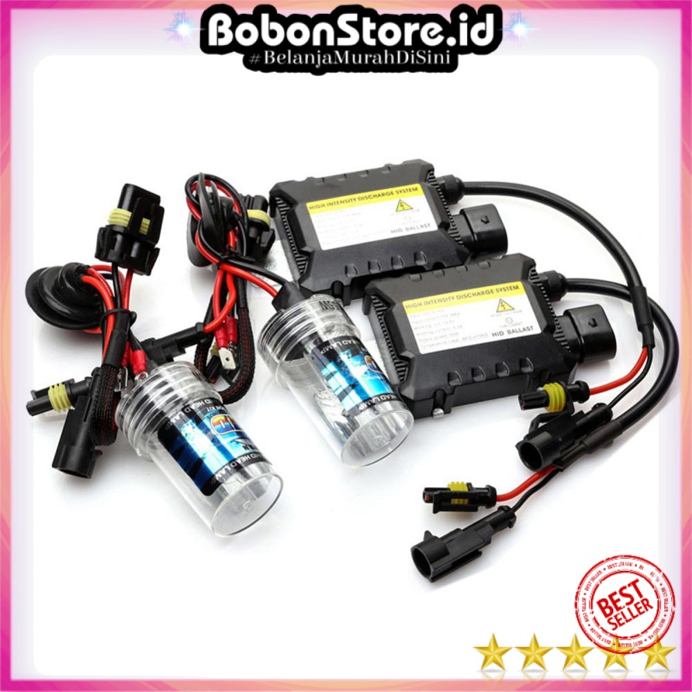 Lampu Mobil Headlight HID Xenon H7 6000K 55W 2 PCS with Ballast 12V