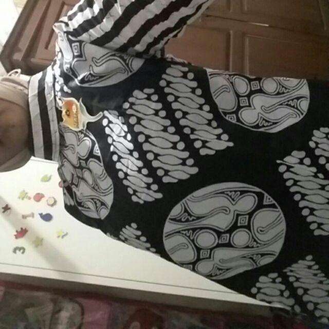 Batik Tunik Santika Monochrome Kombi Abu / Tunic Santika Mono Combi Abu Seragam Dress