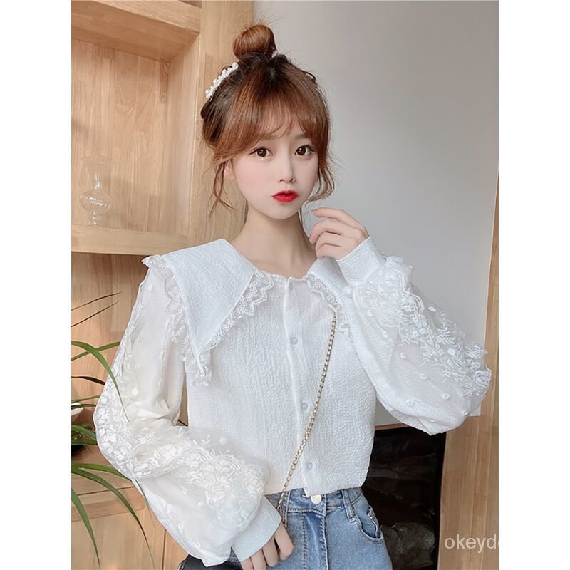 Kemeja Lucu Lengan Puff Panjang