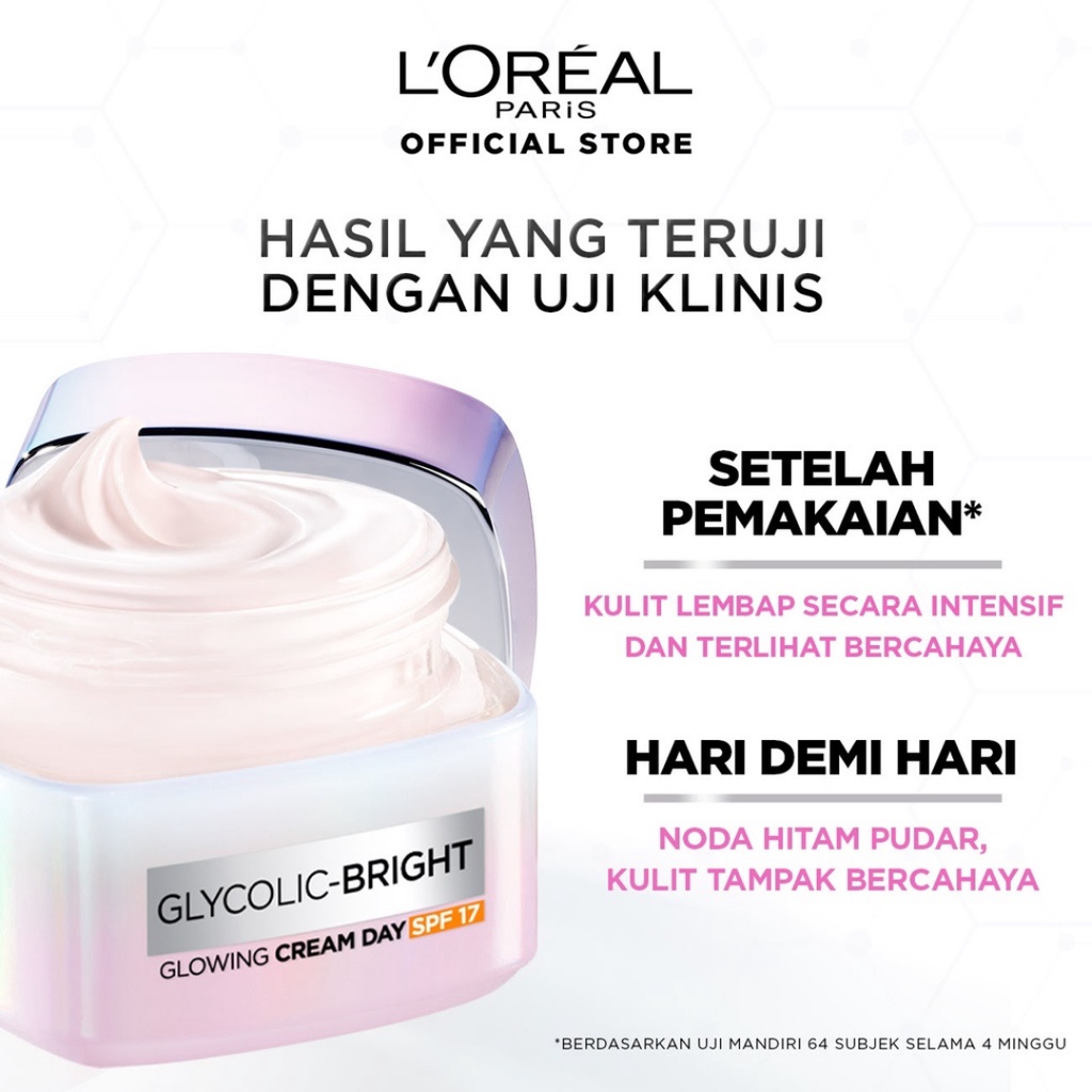 L'OREAL Paris Glycolic Bright Glowing Travel / Mini / Sample Size (Day &amp; Night Cream, Face Serum) Loreal