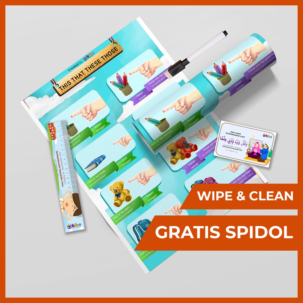 

Poster Edukasi This That These Those Wipe & Clean Gratis SPIDOL