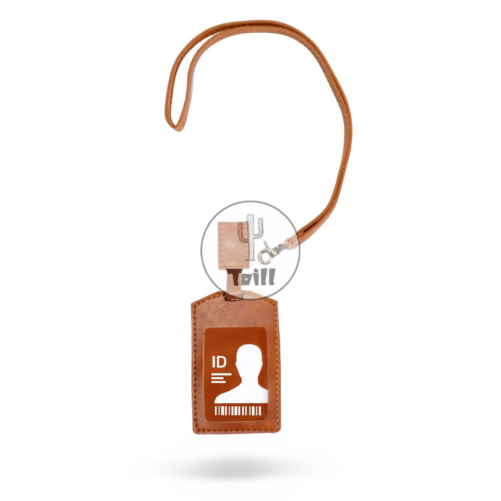 Name Tag Id Card Holder Kulit Souvenir Holder Kantor Muqten Patuk Multifungsi Di Kait Dan Di Kalung