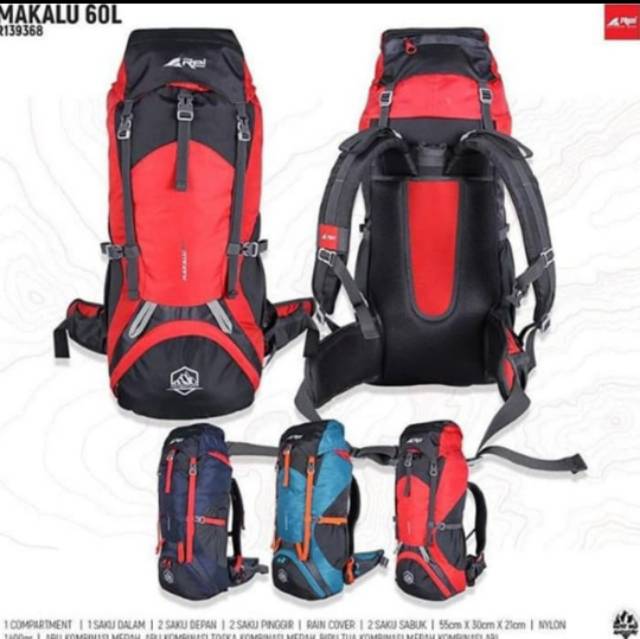 Tas Carrier Rei Makalu 60 Liter Tas Gunung Rei Makalu