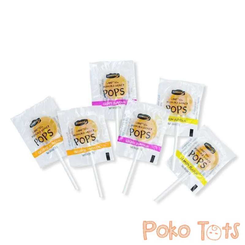 Comvita Kids Soothing Pops with UMF 10+ Manuka Honey 112.5gr Permen Madu Rasa Aneka Buah Isi 15 Pops