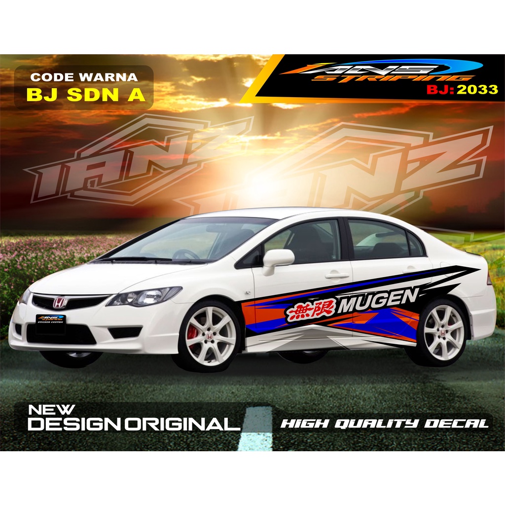 STIKER VARIASI MOBIL SEDAN / VARIASI STICKER BODY SAMPING  MOBIL VIOS / STIKER MOBIL