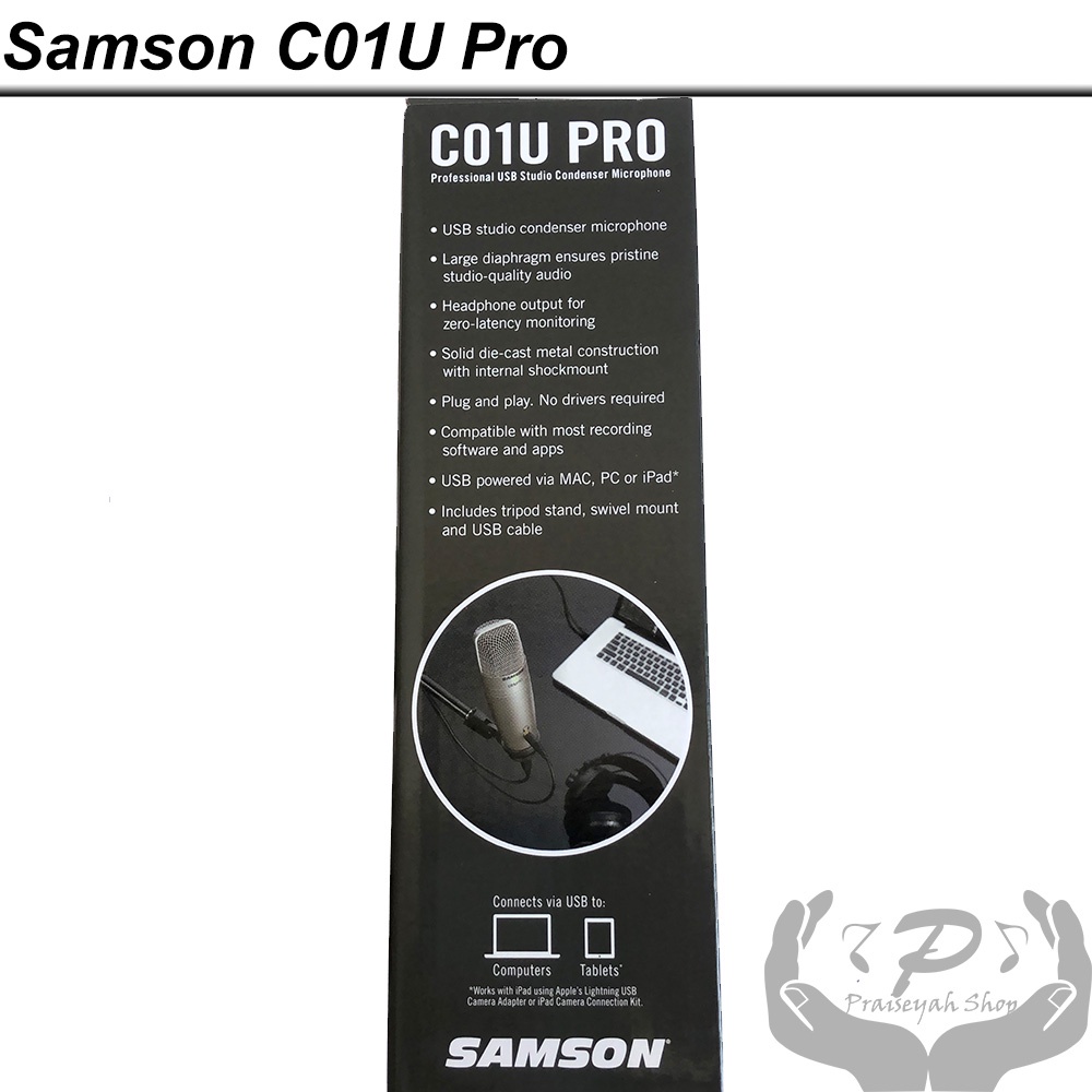 Mic Samson C01U Pro - USB Studio Condenser Microphone Recording USB